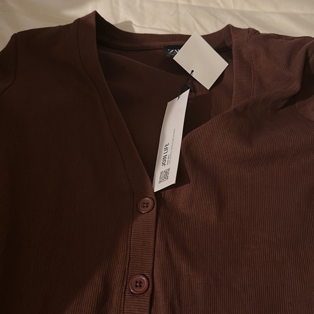 Zara Ribbed Button Sweater - Picture 7 of 7